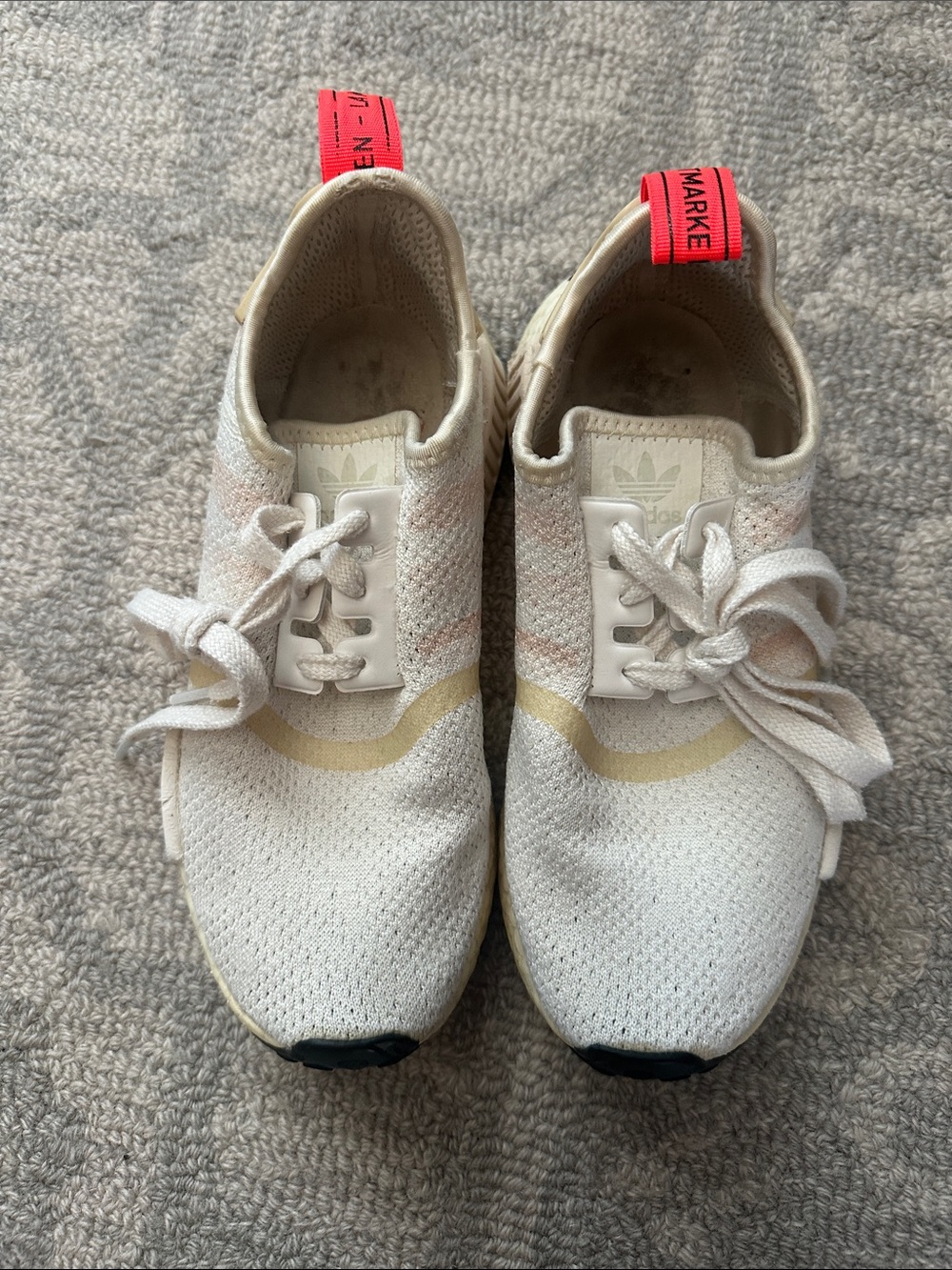 Adidas NMD R1 Cream & Orange Sneakers | 6 - Picture 2 of 9